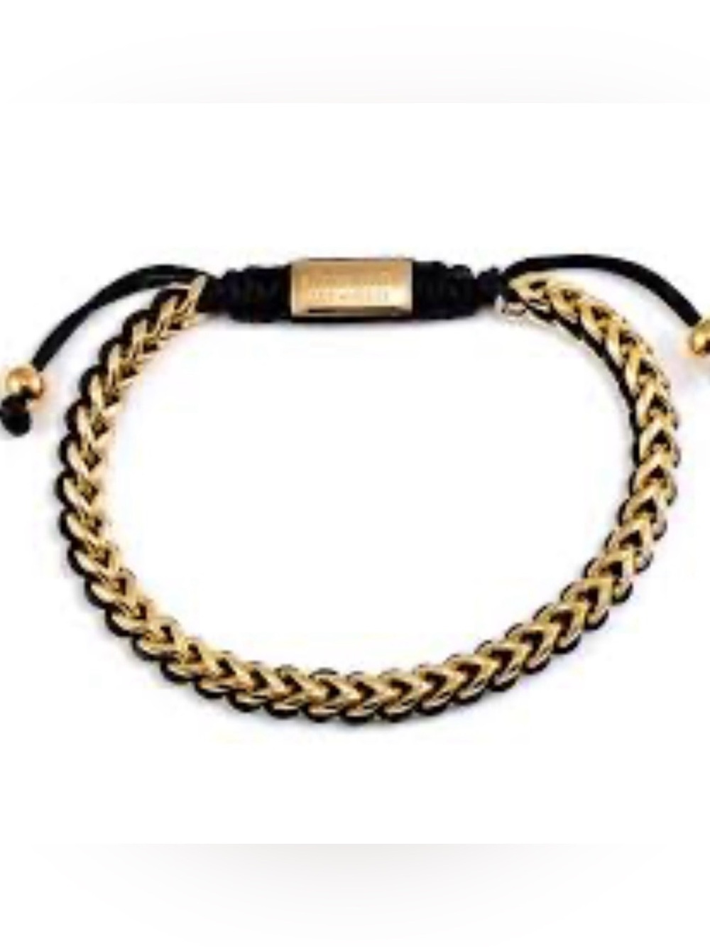 George Black Cord and Gold-Tone Braided Bracelet
